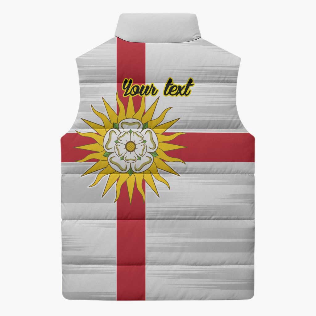 Yorkshire Heritage Personalized Sleeveless Puffer Jacket West Yorkshire White Rose - Wonder Print Shop