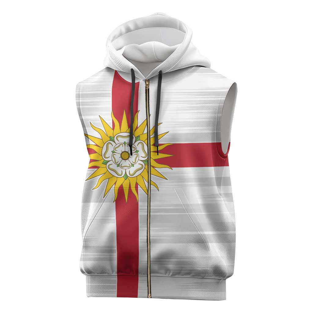 Yorkshire Heritage Personalized Sleeveless Zip Hoodie West Yorkshire White Rose - Wonder Print Shop