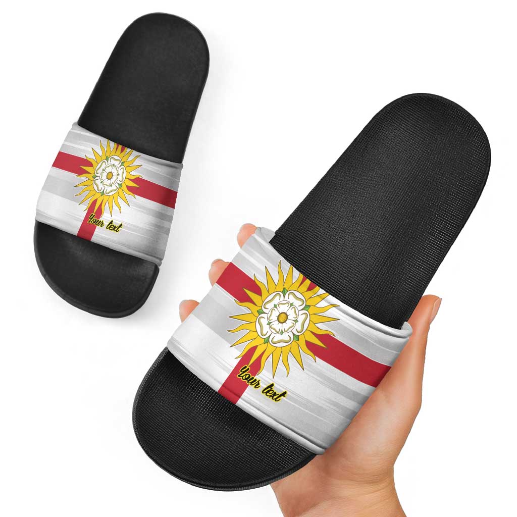 Yorkshire Heritage Personalized Slide Sandals West Yorkshire White Rose - Wonder Print Shop