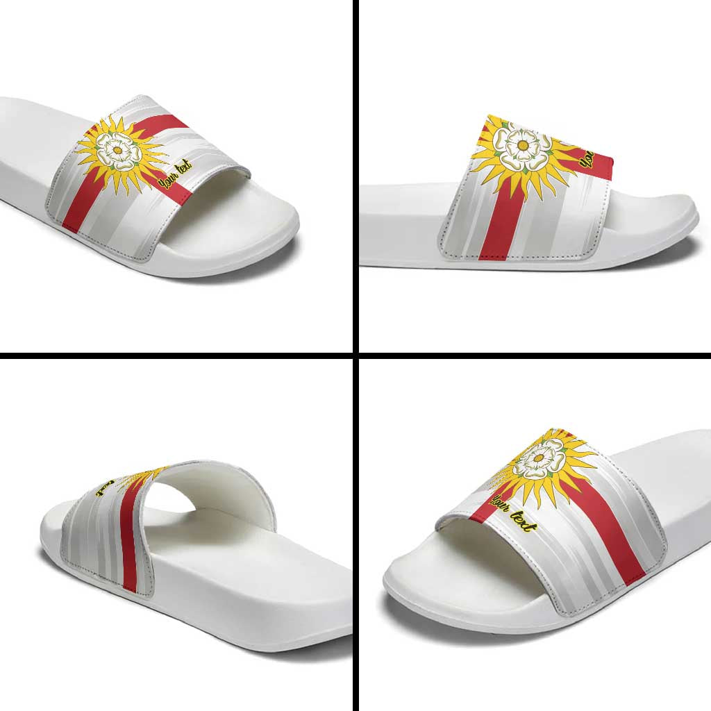 Yorkshire Heritage Personalized Slide Sandals West Yorkshire White Rose - Wonder Print Shop