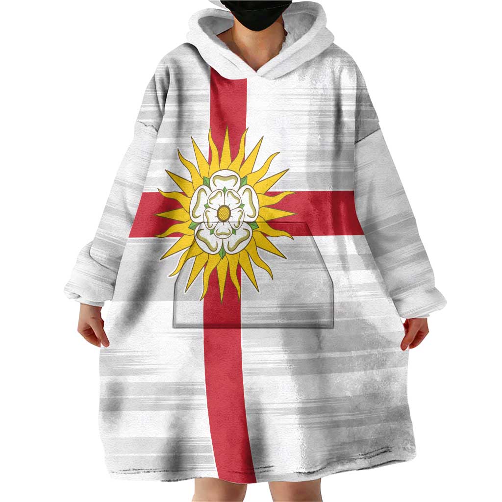 Yorkshire Heritage Personalized Wearable Blanket Hoodie West Yorkshire White Rose - Wonder Print Shop