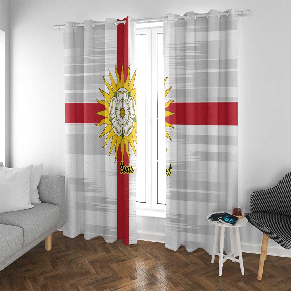 Yorkshire Heritage Personalized Window Curtain West Yorkshire White Rose - Wonder Print Shop