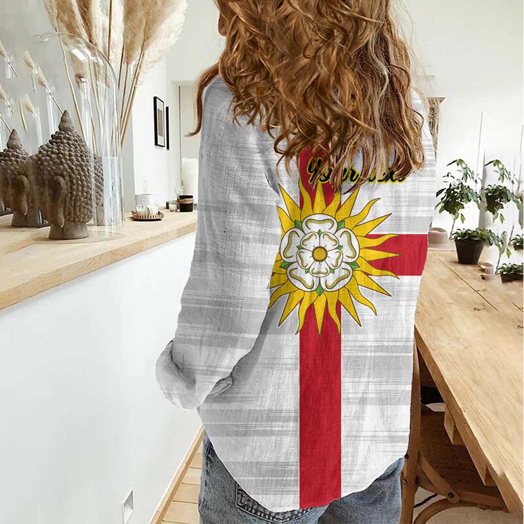 Yorkshire Heritage Personalized Women Casual Shirt West Yorkshire White Rose - Wonder Print Shop