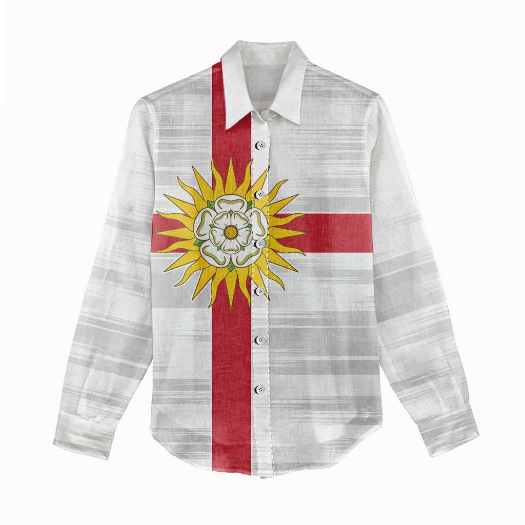 Yorkshire Heritage Personalized Women Casual Shirt West Yorkshire White Rose - Wonder Print Shop