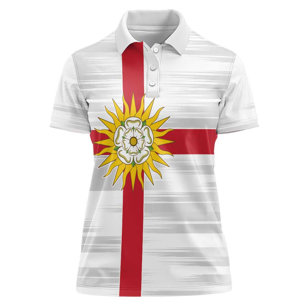 Yorkshire Heritage Personalized Women Polo Shirt West Yorkshire White Rose - Wonder Print Shop