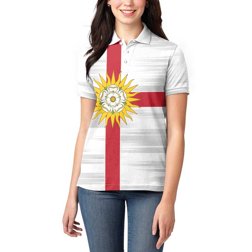 Yorkshire Heritage Personalized Women Polo Shirt West Yorkshire White Rose - Wonder Print Shop