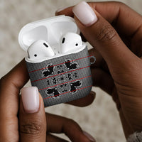 Charcoal Black Hearts Crown Traditional Geometry AirPods Case Seanamarena Basotho Blanket Inspired