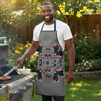 Charcoal Black Hearts Crown Traditional Geometry Apron Seanamarena Basotho Blanket Inspired