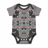 Charcoal Black Hearts Crown Traditional Geometry Baby Onesie Seanamarena Basotho Blanket Inspired