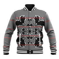 Charcoal Black Hearts Crown Traditional Geometry Baseball Jacket Seanamarena Basotho Blanket Inspired