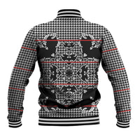 Charcoal Black Hearts Crown Traditional Geometry Baseball Jacket Seanamarena Basotho Blanket Inspired