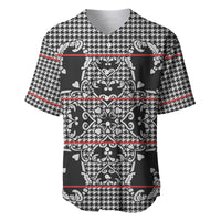 Charcoal Black Hearts Crown Traditional Geometry Baseball Jersey Seanamarena Basotho Blanket Inspired