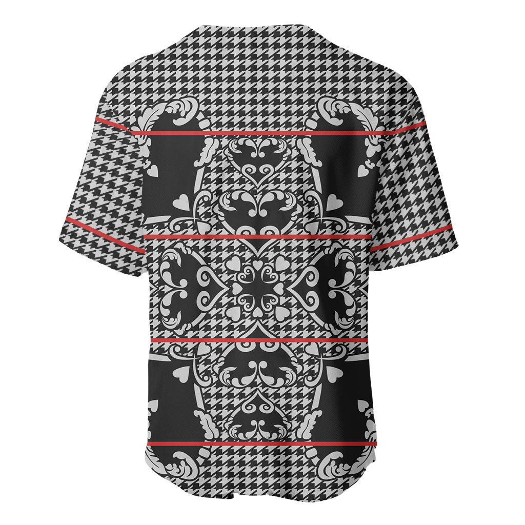 Charcoal Black Hearts Crown Traditional Geometry Baseball Jersey Seanamarena Basotho Blanket Inspired