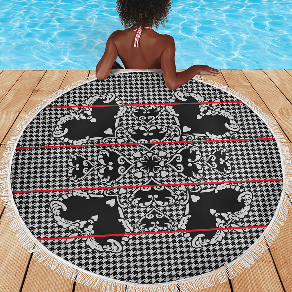 Charcoal Black Hearts Crown Traditional Geometry Beach Blanket Seanamarena Basotho Blanket Inspired