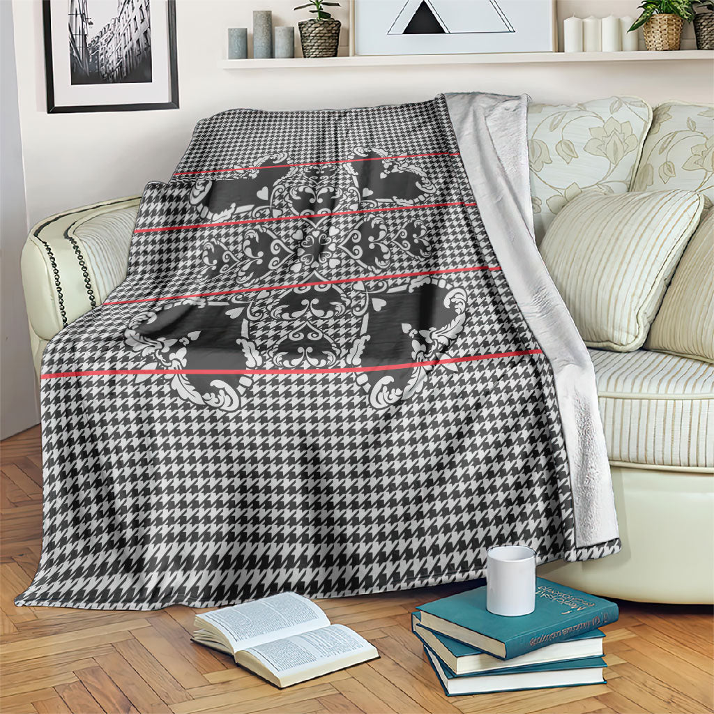 Charcoal Black Hearts Crown Traditional Geometry Blanket Seanamarena Basotho Blanket Inspired