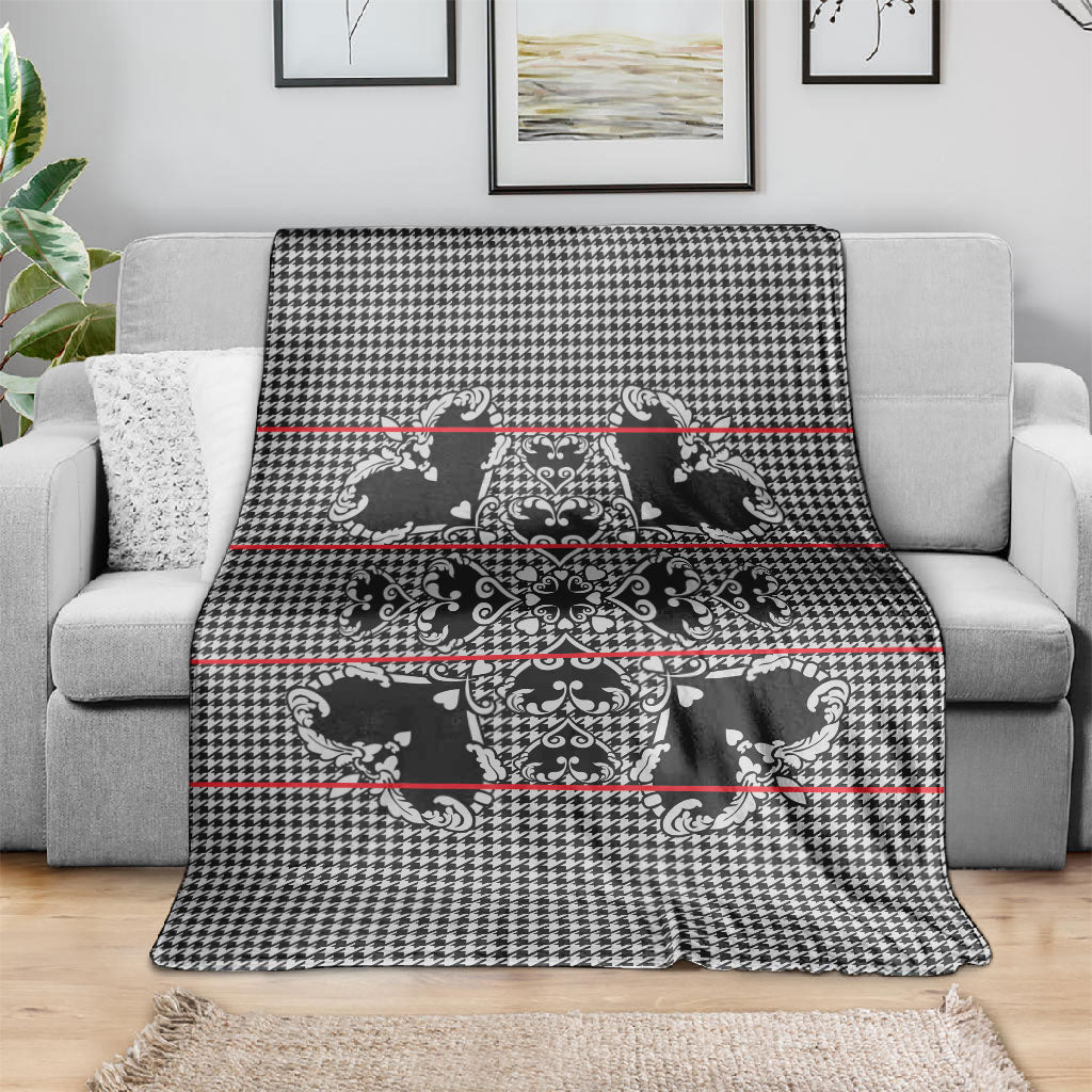 Charcoal Black Hearts Crown Traditional Geometry Blanket Seanamarena Basotho Blanket Inspired