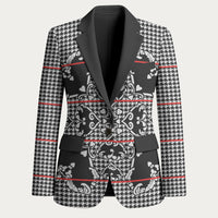 Charcoal Black Hearts Crown Traditional Geometry Blazer Seanamarena Basotho Blanket Inspired