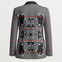 Charcoal Black Hearts Crown Traditional Geometry Blazer Seanamarena Basotho Blanket Inspired