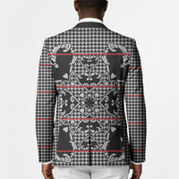 Charcoal Black Hearts Crown Traditional Geometry Blazer Seanamarena Basotho Blanket Inspired