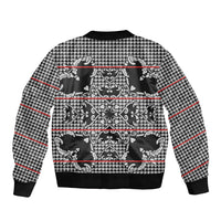 Charcoal Black Hearts Crown Traditional Geometry Bomber Jacket Seanamarena Basotho Blanket Inspired
