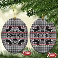 Charcoal Black Hearts Crown Traditional Geometry Ceramic Ornament Seanamarena Basotho Blanket Inspired