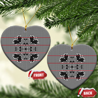 Charcoal Black Hearts Crown Traditional Geometry Ceramic Ornament Seanamarena Basotho Blanket Inspired