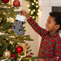 Charcoal Black Hearts Crown Traditional Geometry Christmas Stocking Seanamarena Basotho Blanket Inspired