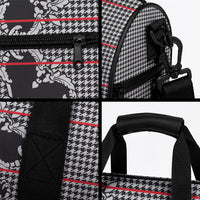 Charcoal Black Hearts Crown Traditional Geometry Duffle Bag Seanamarena Basotho Blanket Inspired