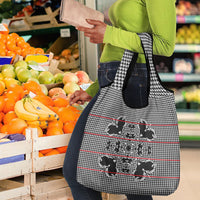 Charcoal Black Hearts Crown Traditional Geometry Grocery Bag Seanamarena Basotho Blanket Inspired