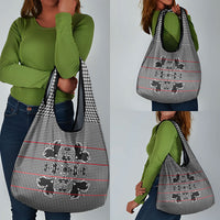 Charcoal Black Hearts Crown Traditional Geometry Grocery Bag Seanamarena Basotho Blanket Inspired