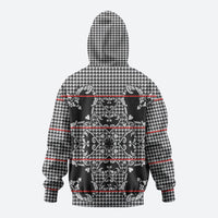 Charcoal Black Hearts Crown Traditional Geometry Hoodie Seanamarena Basotho Blanket Inspired