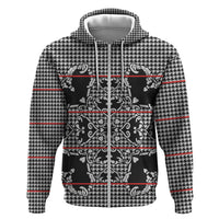 Charcoal Black Hearts Crown Traditional Geometry Hoodie Seanamarena Basotho Blanket Inspired