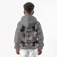 Charcoal Black Hearts Crown Traditional Geometry Kid Hoodie Seanamarena Basotho Blanket Inspired