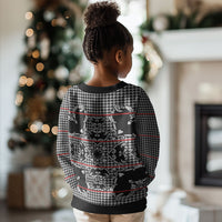Charcoal Black Hearts Crown Traditional Geometry Kid Ugly Christmas Sweater Seanamarena Basotho Blanket Inspired