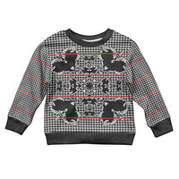 Charcoal Black Hearts Crown Traditional Geometry Kid Ugly Christmas Sweater Seanamarena Basotho Blanket Inspired