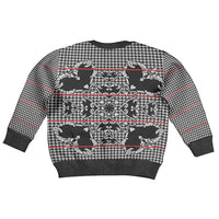 Charcoal Black Hearts Crown Traditional Geometry Kid Ugly Christmas Sweater Seanamarena Basotho Blanket Inspired