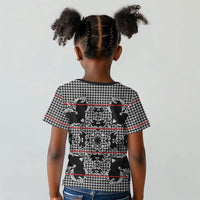 Charcoal Black Hearts Crown Traditional Geometry Kid T shirt Seanamarena Basotho Blanket Inspired