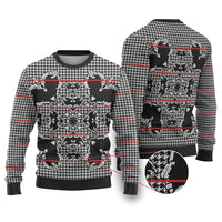 Charcoal Black Hearts Crown Traditional Geometry Ugly Christmas Sweater Seanamarena Basotho Blanket Inspired