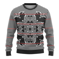 Charcoal Black Hearts Crown Traditional Geometry Ugly Christmas Sweater Seanamarena Basotho Blanket Inspired