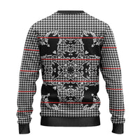 Charcoal Black Hearts Crown Traditional Geometry Ugly Christmas Sweater Seanamarena Basotho Blanket Inspired