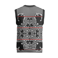 Charcoal Black Hearts Crown Traditional Geometry Christmas Knitted V-Neck Vest Seanamarena Basotho Blanket Inspired