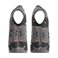 Charcoal Black Hearts Crown Traditional Geometry Christmas Knitted V-Neck Vest Seanamarena Basotho Blanket Inspired