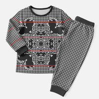 Charcoal Black Hearts Crown Traditional Geometry Christmas Pajama Set Seanamarena Basotho Blanket Inspired