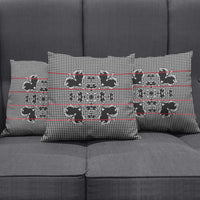 Charcoal Black Hearts Crown Traditional Geometry Pillow Cover Seanamarena Basotho Blanket Inspired