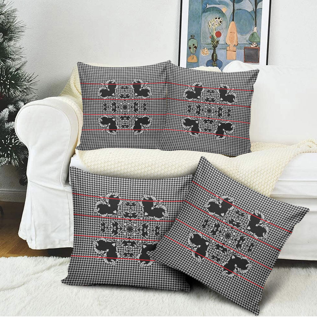 Charcoal Black Hearts Crown Traditional Geometry Pillow Cover Seanamarena Basotho Blanket Inspired