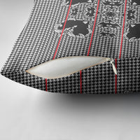 Charcoal Black Hearts Crown Traditional Geometry Pillow Cover Seanamarena Basotho Blanket Inspired
