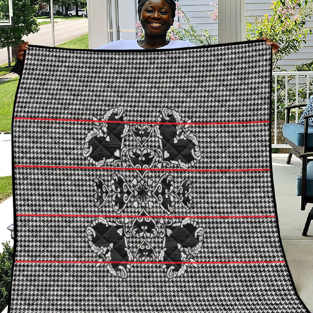Charcoal Black Hearts Crown Traditional Geometry Quilt Seanamarena Basotho Blanket Inspired