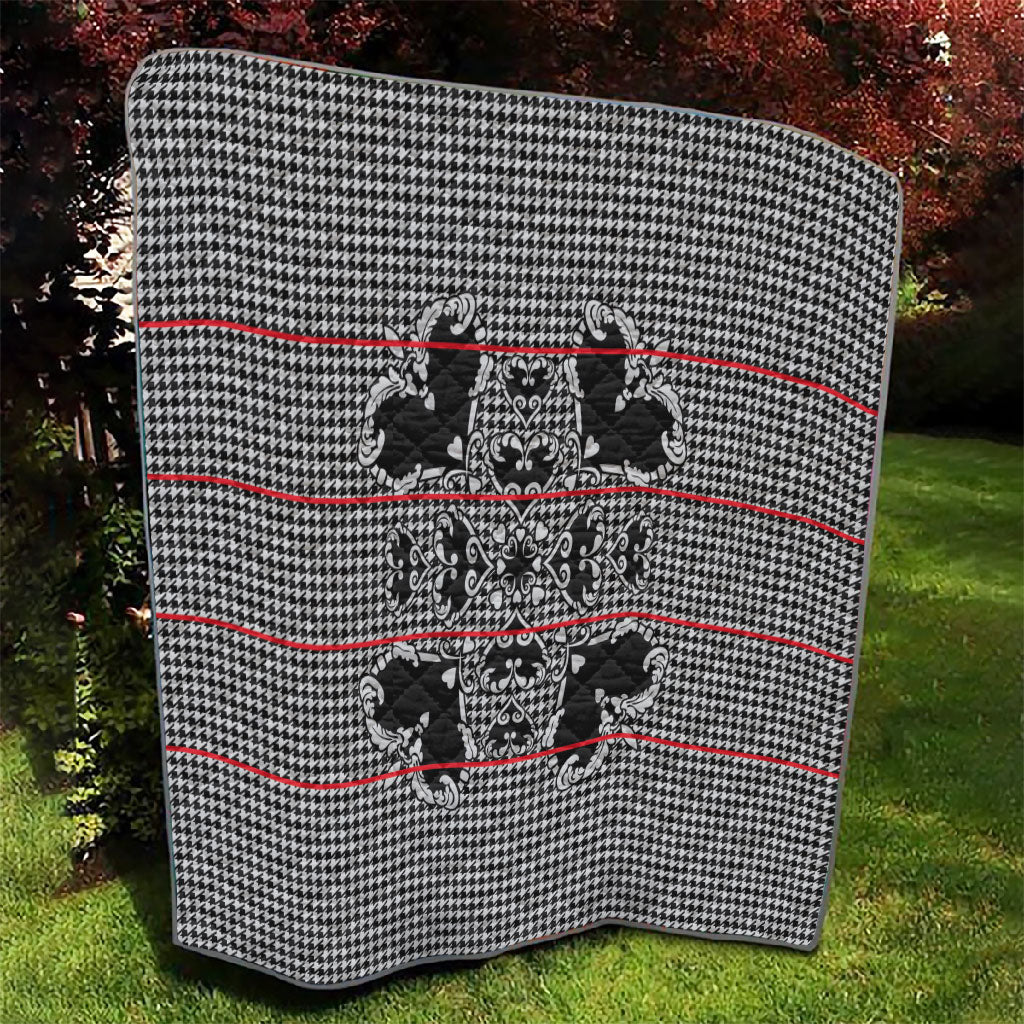 Charcoal Black Hearts Crown Traditional Geometry Quilt Seanamarena Basotho Blanket Inspired