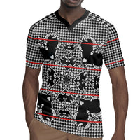 Charcoal Black Hearts Crown Traditional Geometry Rugby Jersey Seanamarena Basotho Blanket Inspired