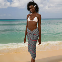 Charcoal Black Hearts Crown Traditional Geometry Sarong Seanamarena Basotho Blanket Inspired